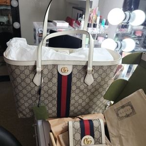 Gucci Ophidia medium tote with web and wallet